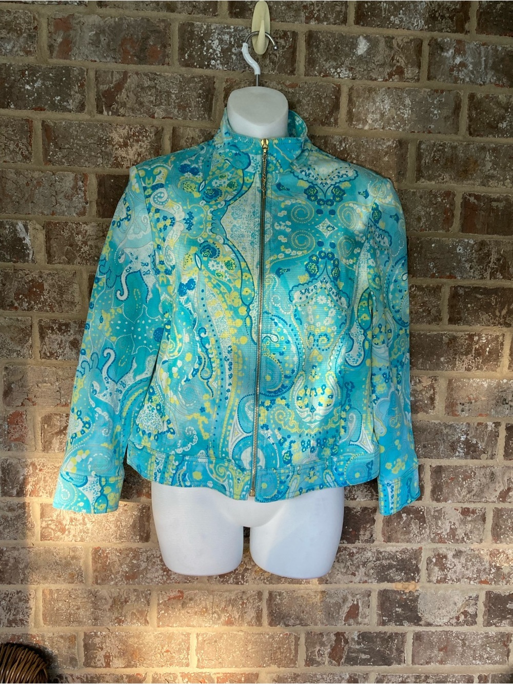 St John Sport by Marie Full Zip Jacket Size Small Sky Blue Size Small